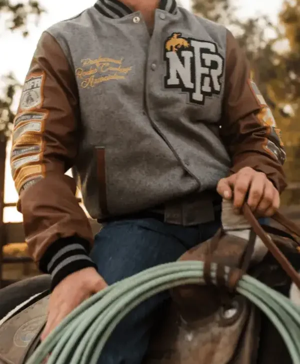 NFR Arena Brown Letterman Jacket