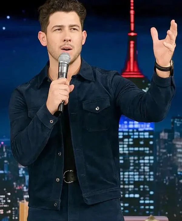 Nick Jonas The Tonight Show Suede Leather Jacket