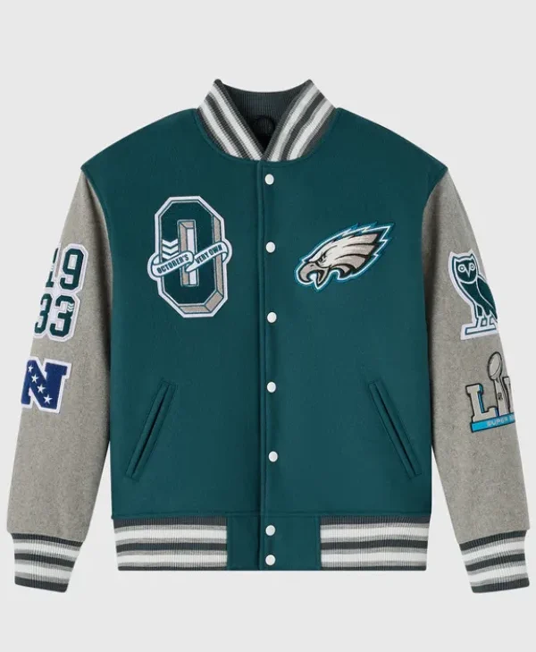 OVO-2025-Philadelphia-Eagles-Varsity-Jacket-Green