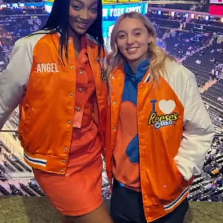 Paige-Bueckers-and-Angel-Reese-Orange-Jacket