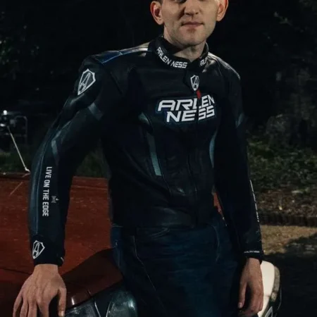 Pillion 2026 Harry Melling Black Leather Jacket