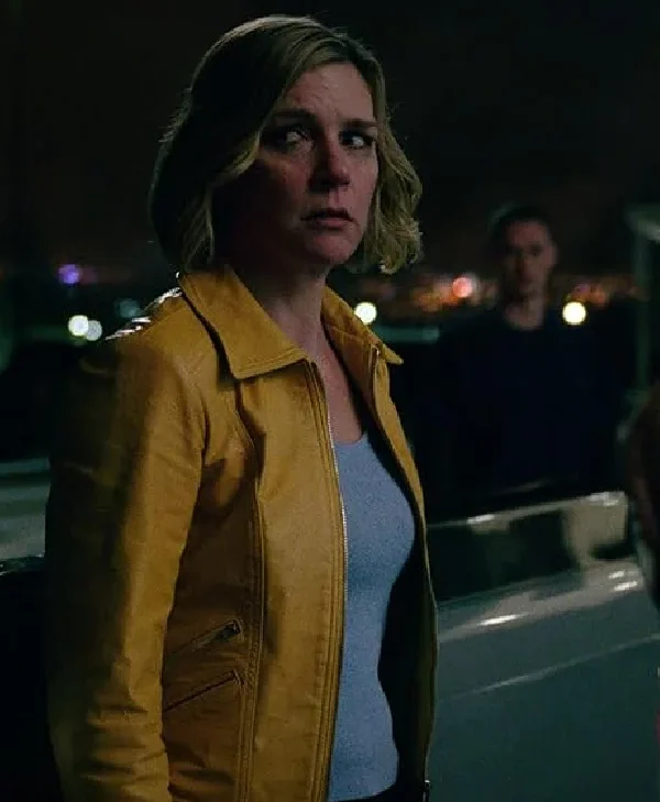 Rhea Seehorn Pluribus 2025 Yellow Leather Jacket