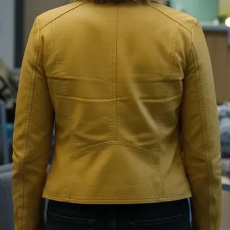Rhea Seehorn Pluribus 2025 Yellow Leather Jacket
