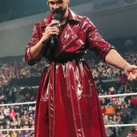 Seth-Rollins-Monday-Night-RAW-Red-Trench-Coat