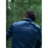 Shop Eternity Callum Turner Blue Cotton Jacket
