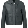 Shop-Michelle-Morgan-Heartland-S19-Lou-Fleming-Grey-Leather-Jacket