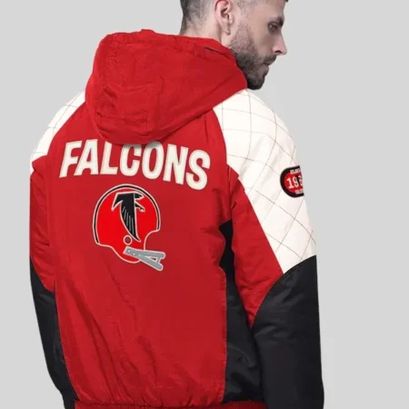Shop Starter Atlanta Falcons Oxford Crinkle Hoodie Jacket