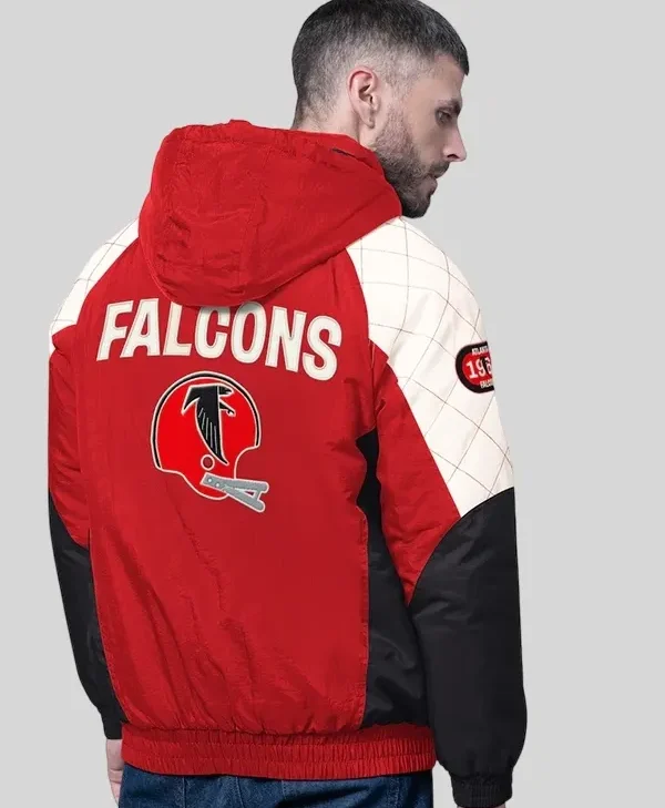 Shop Starter Atlanta Falcons Oxford Crinkle Hoodie Jacket