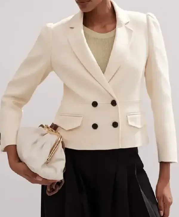 Shop The Today Show 2025 Savannah Guthrie Puff Sleeve Cropped Blazer