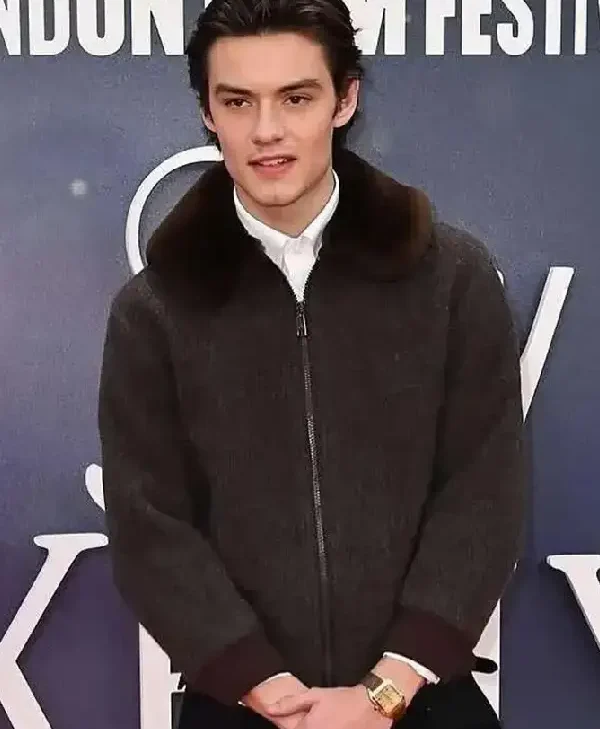 Shop-the-Louis-Partridge-Jay-Kelly-Brown-Fur-Jacket