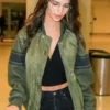 Shop-the-New-Emily-Ratajkowski-Green-Bomber-Jacket-Sale
