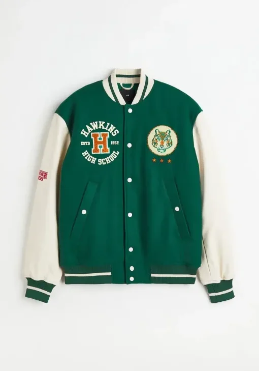 Stranger Things X H&M Hawkins Tigers Varsity Jacket