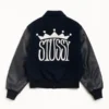 Stussy-King-Navy-Black-Varsity-Jacket back
