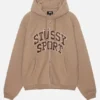 Stussy-Sport-Zip-Up-Unisex-Hoodie-For-Sale-Brown