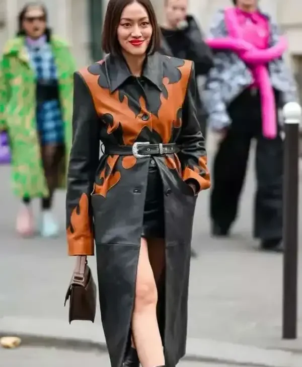 Tiffany-Hsu-Belted-Paneled-Leather-Coat