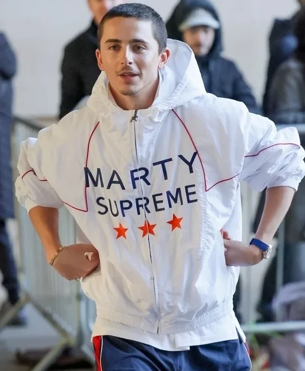 Timothée Chalamet Trendy White Marty Supreme Zip Jacket