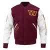 Washington Commanders Letterman Burgundy and White Jacket