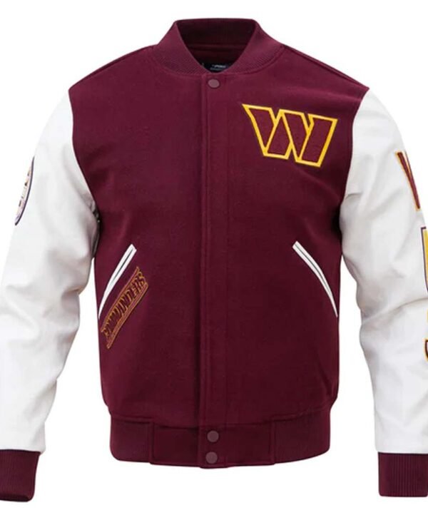 Washington Commanders Letterman Burgundy and White Jacket