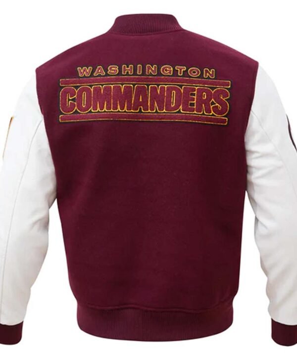 Washington Commanders Letterman Burgundy and White Jacket For Sale
