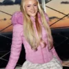 Zara-Larsson-Playful-Winter-Pink-Puffer-Jacket