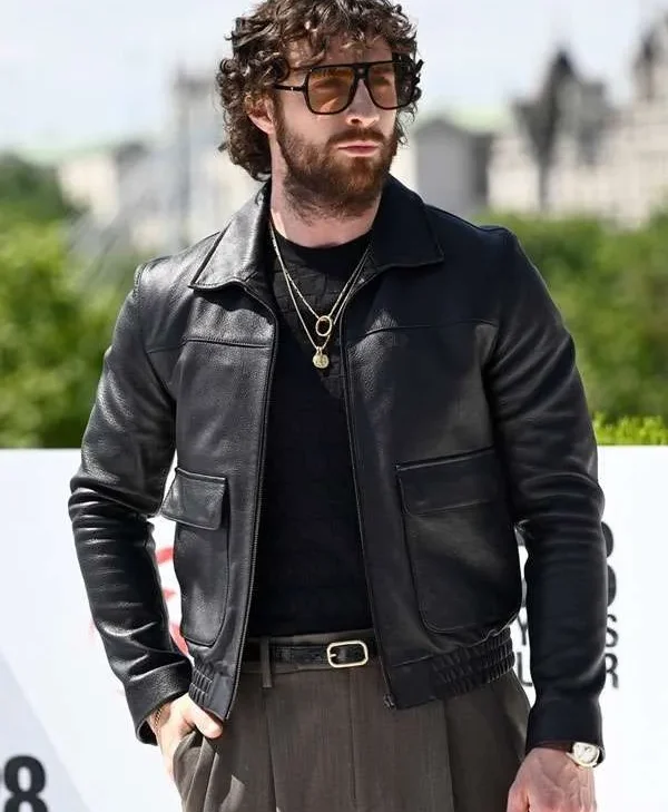 Aaron Taylor-Johnson 28 Years Later Black Leather Jacket