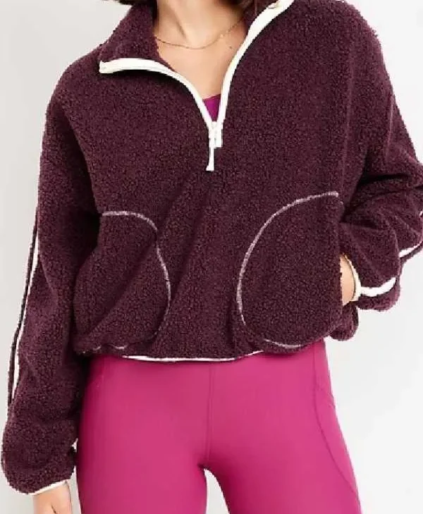 Abbott Elementary S5 Janine Teagues Burgundy Sherpa Jacket