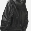 Adidas Originals Black Pleather Hooded Jacket For Sale