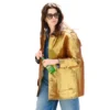 Anne Hathaway Gold Shirt Style Jacket For Sale