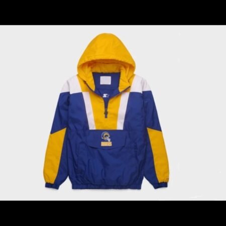 Blue Yellow Los Angeles Rems Pullover Hoodie front
