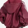 Buy Adidas Originals Red Pleather Hooded Jacket