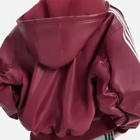 Buy Adidas Originals Red Pleather Hooded Jacket