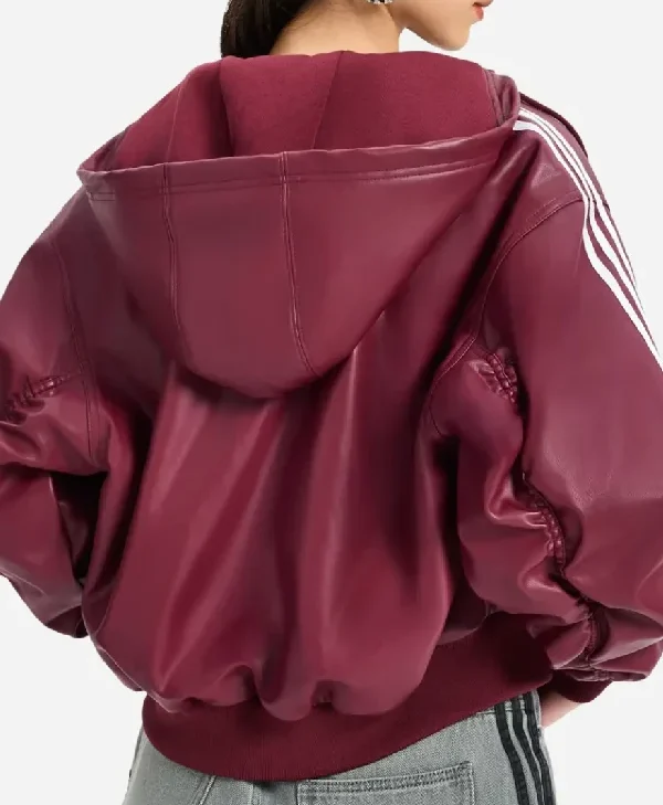 Buy Adidas Originals Red Pleather Hooded Jacket