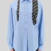 Buy Emily In Paris S05 Lily Collins Blue Shirt With Polka Dot Tie