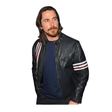 Christian Bale Black Leather Jacket