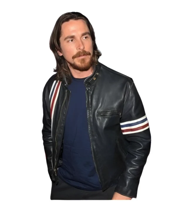 Christian Bale Black Leather Jacket