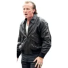 Christian Bale Madden 2026 Black Leather Jacket front