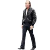 Christian Bale Madden 2026 Black Leather Jacket walk