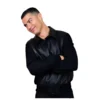 Cristiano Ronaldo Black Bomber Jacket front jacket