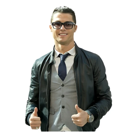 Cristiano Ronaldo Pichichi Award Black Leather Jacket