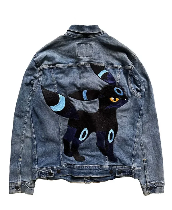 Custom Embroidery Shiny Umbreon on Levis Denim Jacket