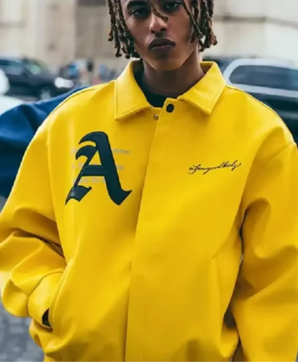 DONCARE AFGK Ferrari Yellow Leather Jacket