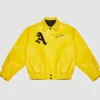 DONCARE AFGK Ferrari Yellow Leather Jacket front