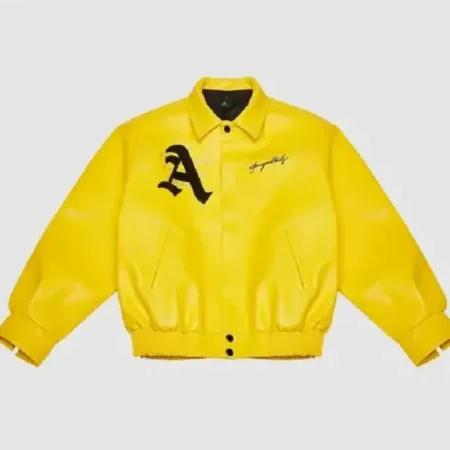 DONCARE AFGK Ferrari Yellow Leather Jacket front