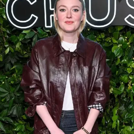 Dakota Fanning Dark Brown Jacket