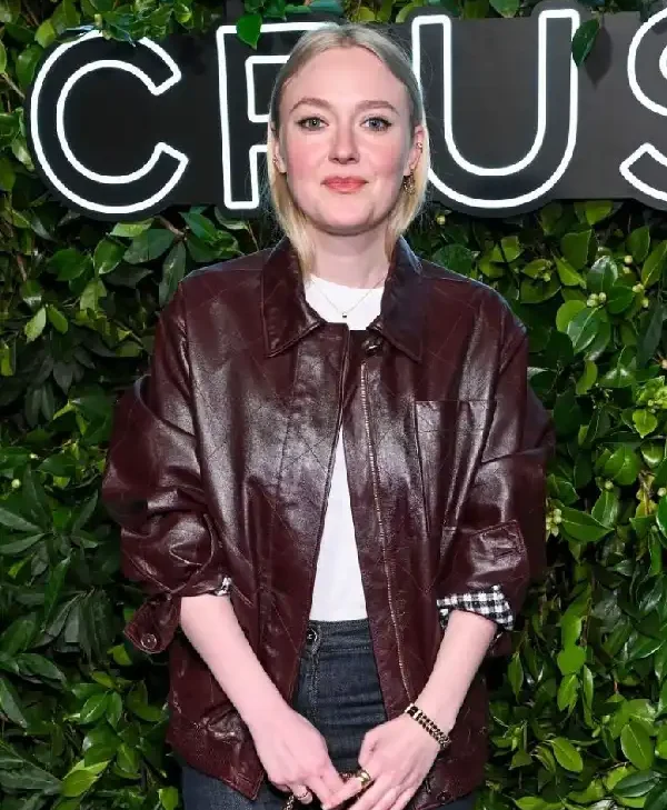 Dakota Fanning Dark Brown Jacket