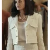Demi Moore Landman S02 White Cropped Jacket