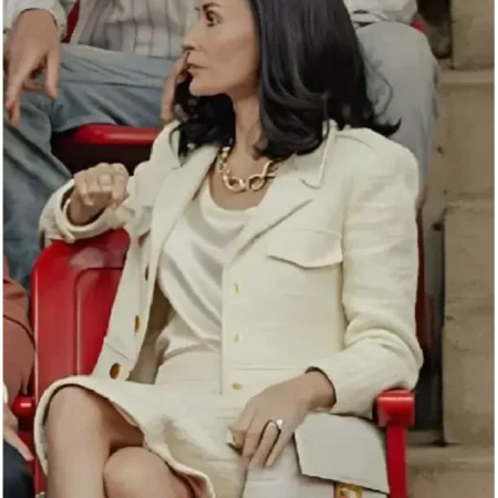 Demi Moore Landman S02 White Cropped Jacket front