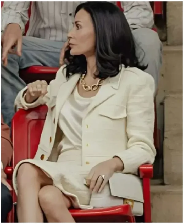 Demi Moore Landman S02 White Cropped Jacket front