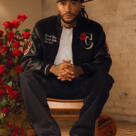Derrick Rose Chicago Bulls Retirement Letterman Jacket front
