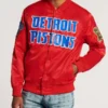 Detroit Pistons Big Logo Black Satin Jacket